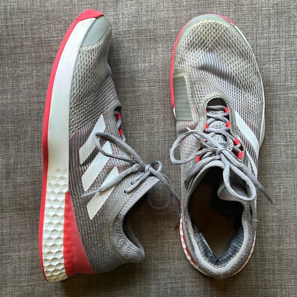 Adidas AdizeroTennis Shoes 3 Stripes Gray